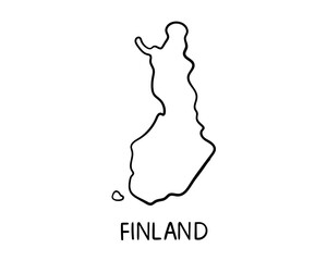 Obraz na płótnie Canvas Hand drawn Finland map illustration