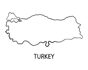  Hand drawn Turkey map illustration
