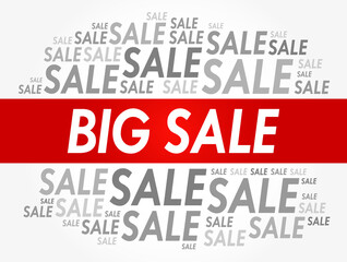 BIG SALE word cloud collage, business concept background
