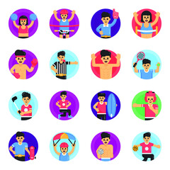 Fototapeta premium Pack of Fitness and Sports Flat Icons