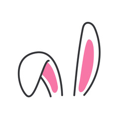 Vector flat variety of rabbit ears For decoration at a children's party on Easter.