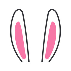 Vector flat variety of rabbit ears For decoration at a children's party on Easter.