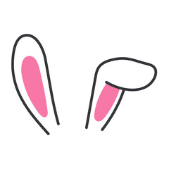 Vector flat variety of rabbit ears For decoration at a children's party on Easter.