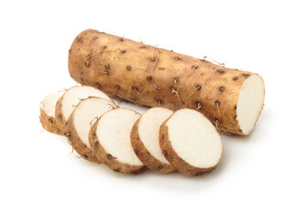 Chinese yam isolated on white background stock photo
