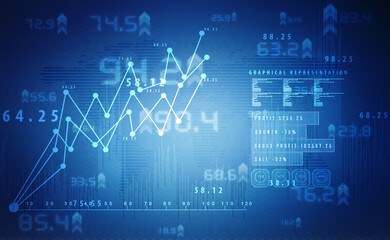 2d rendering Stock market online business concept. business Graph 
