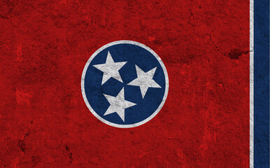 Fahne von Tennessee auf verwittertem Beton