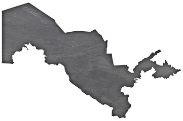 Karte von Usbekistan auf dunklem Schiefer