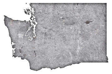 Karte von Washington auf verwittertem Beton