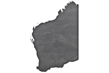 Karte von Western Australia auf dunklem Schiefer