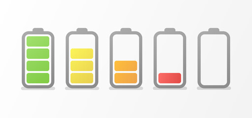 Battery charging charge indicator icon. level battery energy.