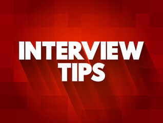 Interview Tips text quote, concept background