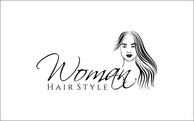 Illustration vector graphic of beautiful modern hair style logo design template