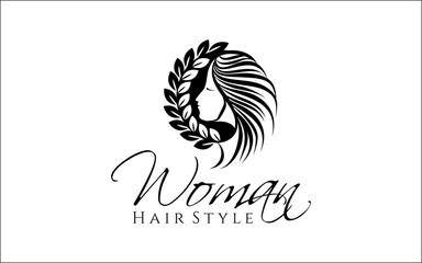 Illustration vector graphic of beautiful modern hair style logo design template