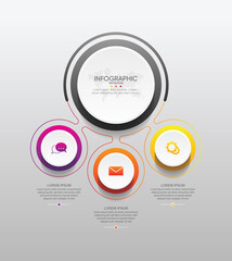 Presentation business infographic template circle with 3 step