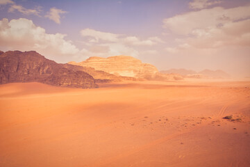 Fototapeta na wymiar Wadi Rum Desert scene in Jordan