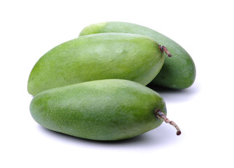 green mango isolated on white