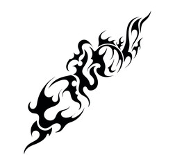 fire smoke ethnic east abstract tattoo sticker symbol