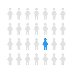 group of people with individual person