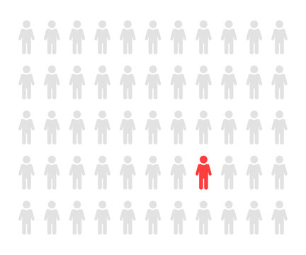 crowd of people with individual stick figure
