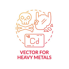 Vector for heavy metals concept icon. Microplastics health effects idea thin line illustration. Harmful effect on health. Vector isolated outline RGB color drawing