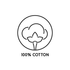 thin line high quality or 100% cotton round icon