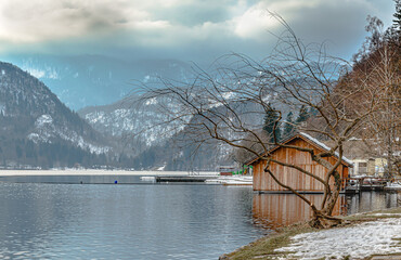Wooden house on the lake