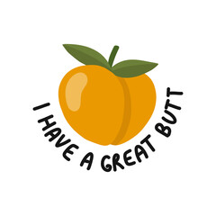 i have a great butt doodle icon, vector color illustration