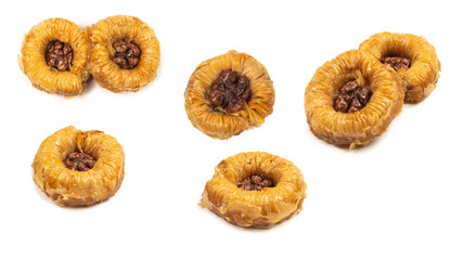 Tasty baklava isolated on white background.
