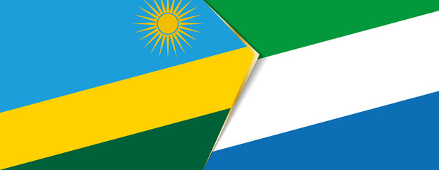 Rwanda and Sierra Leone flags, two vector flags.