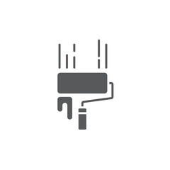 wall painting line icon linear style sign for mobile concept and web design paint roller and wall
