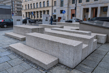 Warsaw Insurgents memorial on Warsaw Uprising Square in Warsaw city center, Poland