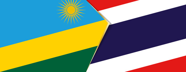 Rwanda and Thailand flags, two vector flags.