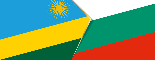 Rwanda and Bulgaria flags, two vector flags.