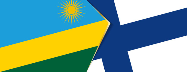 Rwanda and Finland flags, two vector flags.