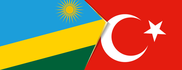 Rwanda and Turkey flags, two vector flags.