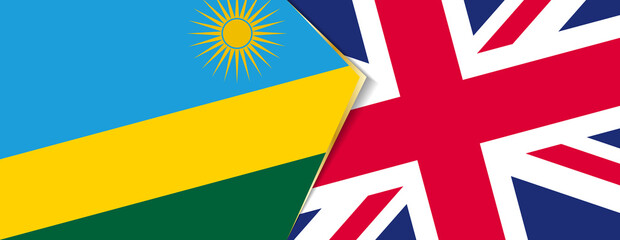 Rwanda and United Kingdom flags, two vector flags.