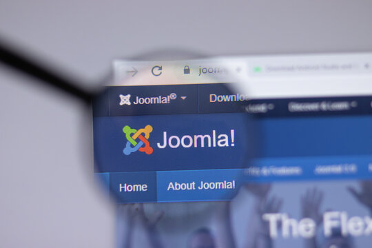 New York, USA - 18 March 2021: Joomla company logo icon on website, Illustrative Editorial.