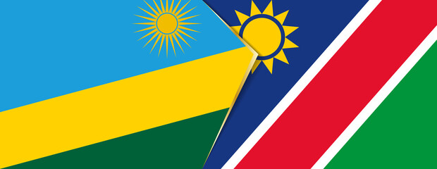 Rwanda and Namibia flags, two vector flags.