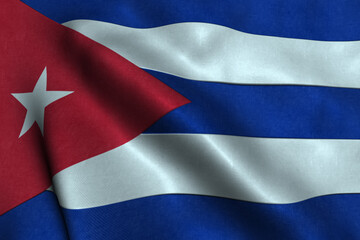 Cuba National Flag is waving