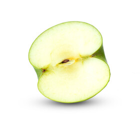 Sliced apple green isolated on white background.