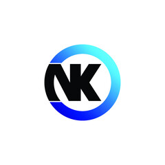 Letter NK simple logo design vector