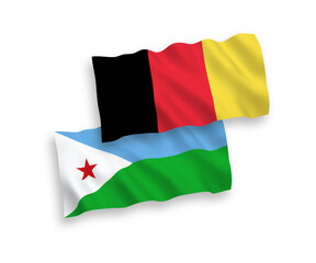 Flags of Belgium and Republic of Djibouti on a white background