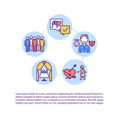 First date safety concept line icons with text. PPT page vector template with copy space. Brochure, magazine, newsletter design element. Remote dating tips linear illustrations on white