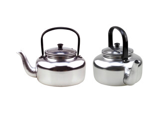 aluminum tea pot kettle isolated on white