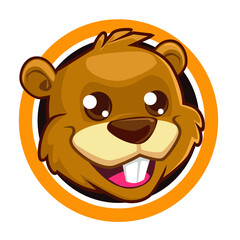 head beaver  mascot cartoon in vector © Elza