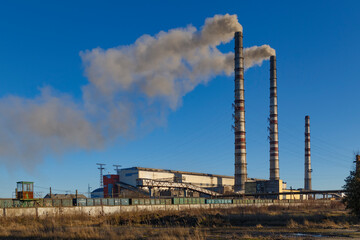 view of smoking coal power plant