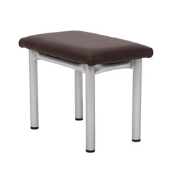 Metal stool with leather seat