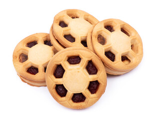 Group of formed cookies isolated