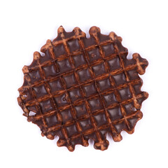 Waffles with chocolate topping