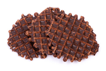 Waffles with chocolate topping